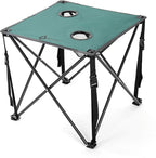 ARROWHEAD OUTDOOR 26” (66cm) Portable Camping Folding Table, 2 Cup Holders, Square, Carrying Case, Steel Frame, High-Grade 600D Canvas