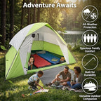 XL 4 Person Dome Camping Tent, Double Layer Waterproof, Removable Rain Fly, for Outdoor Hiking, Fishing