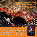 2-Pack Repalcement Meat Probe for Camp Chef Pellet Grill and Smoker, 3.5mm Plug Temperature Probe with Camp Chef Probe Clip Accessories