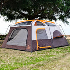 KTT Extra Large Tent 10-12-14 Person(B),Family Cabin Tents,2 Rooms,3 Doors and 3 Windows with Mesh,Straight Wall,Waterproof,Double Layer,Big Tent for Outdoor,Picnic,Camping,Family Gathering