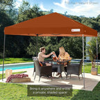 Best Choice Products 12x12ft Pop Up Canopy Tent, Outdoor Shade, 1 Person 1 Minute Set Up, Carry Case, 4 Weight Bags - Rust