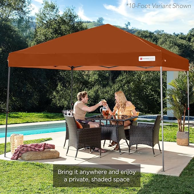Best Choice Products 8x8ft Pop Up Canopy Tent, Outdoor Shade, 1 Person 1 Minute Set Up, Carry Case, 4 Weight Bags - Rust