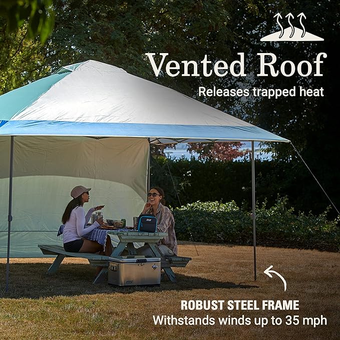 Coleman Oasis Instant Pop-Up Canopy Tent with Side Wall Attachment, Portable Shelter with Easy Setup & Takedown, Wheeled Carry Bag Included, 10x10/13x13ft Sizes
