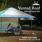 Coleman Oasis Instant Pop-Up Canopy Tent with Side Wall Attachment, Portable Shelter with Easy Setup & Takedown, Wheeled Carry Bag Included, 10x10/13x13ft Sizes
