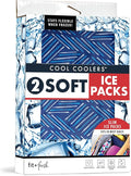 Fit & Fresh Cool Coolers Soft Ice,Flexible Stretch Nylon Reusable Ice Packs for Lunch Boxes & Coolers,Navy Sketch Weave-& Blue,2 Count (Pack of 12)