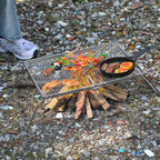 REDCAMP 17" Large Folding Campfire Grill with Mesh, 304 Stainless Steel Grate, Heavy Duty Portable Camping Grill with Carrying Bag for Outdoor Cooking BBQ