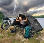 Night Cat Camping Cot Tent - Waterproof 1-Person Off-Ground Combo Cot Bed for Adults Portable Easy Set-up Tent