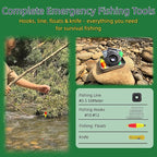 Mini Survival Fishing Kit–Compact Emergency Gear for Camping,Hiking,Bushcraft,Backpacking Small Tackle Box with Hooks,Line,Tools