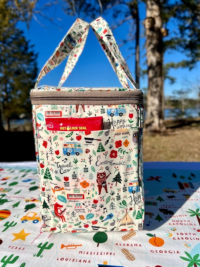 Kwang Min Insulated Insulated Cooler Bag,Reusable Large Lunch Bag for Women, Great for Outdoors,Camping,Party,Premium Quality,Adjustable Strap,Foldable