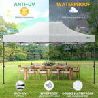 Cobizi Heavy Duty 10x15 Pop Up Canopy Tent Without sidewall, Easy Up Canopy Outdoor Tents for Party Backyard Wedding, Instant Commercial Gazebo with Roller Bag, Upgraded Legs, White