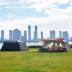 KTT Extra Large Tent 12 Person,Family Cabin Tents,Awning,2 Rooms,4 Doors and 4 Windows with Mesh,Straight Wall,Waterproof,Double Layer,Big Tent for Outdoor,Picnic,Camping,Family Gathering