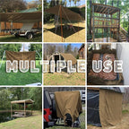 CARTMAN Finished Size 6x8 Feet Tan 2PK Canvas Tarp with Rustproof Grommets, Heavy Duty Multipurpose Tarpaulin Cover for Canopy Tent, Roof, Camping, Woodpile