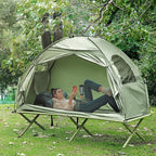 Single Person Camping Cot Tent Combo, Off-Ground Raised Bed for Backpacking