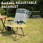 Timber Ridge 3-Level Adjustable Rocking Camping Chair, Ergonomic Padded High Back, Supports 300 LBS, Stable Anti-Tip Rocker, Hard Armrests for Easy Standing, Portable for Patio, Lawn & Tailgating