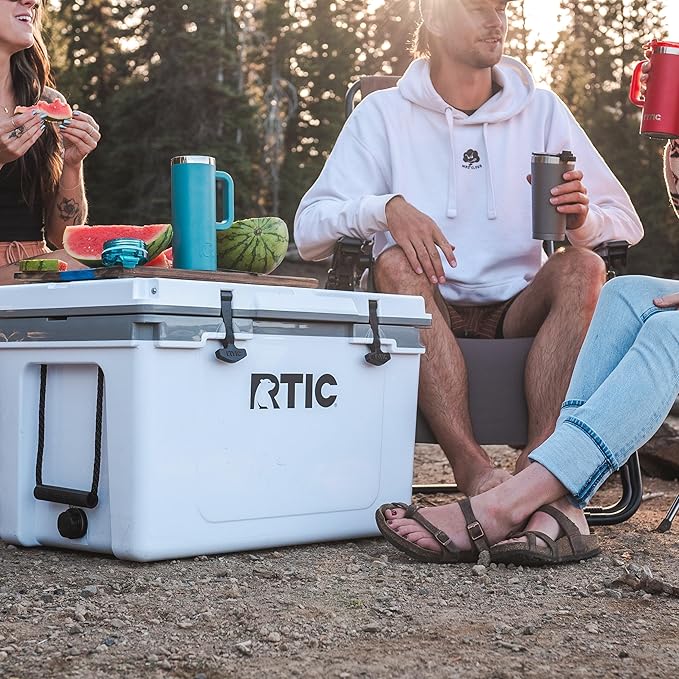 RTIC Ultra-Light 52 Quart Hard Cooler Insulated Portable Ice Chest Box for Beach, Drink, Beverage, Camping, Picnic, Fishing, Boat, Barbecue, 30% Lighter Than Rotomolded Coolers