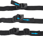 Wisdompro Sleeping Bag Strap, 2 Pack of Heavy Duty Utility Straps for Backpacking, Sleeping Bag Compression, Luggage, Camping, Hiking with Plastic Buckle - 48 inch, Black