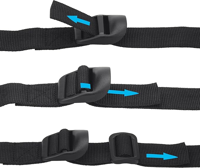 Wisdompro Sleeping Bag Strap, 2 Pack of Heavy Duty Utility Straps for Backpacking, Sleeping Bag Compression, Luggage, Camping, Hiking with Plastic Buckle - 68 inch, Black