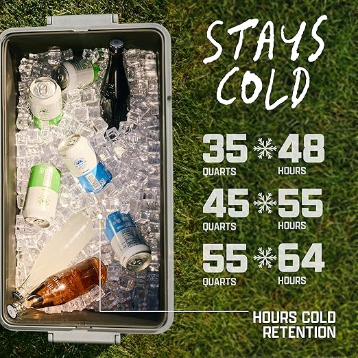 Coleman Snap N Go 55qt Collapsible Hard Cooler, Keeps ice Cold for up to 64 Hours, Holds up to 93 cans, Collapses up to 1/3 its Size, Can Hold up to 200 pounds, Blue Sky