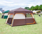 KTT Extra Large Tent 10-12-14 Person(B),Family Cabin Tents,2 Rooms,3 Doors and 3 Windows with Mesh,Straight Wall,Waterproof,Double Layer,Big Tent for Outdoor,Picnic,Camping,Family Gathering