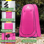 Wakeman Kid Size Pop Up Changing Tent, 3 x 3 x 5.2ft, Mini Camping Shower Tent, Portable Toilet Stall, or Dressing Room for Beach, Dance Recitals, or Sports with Carry Bag, Polyester, Pink