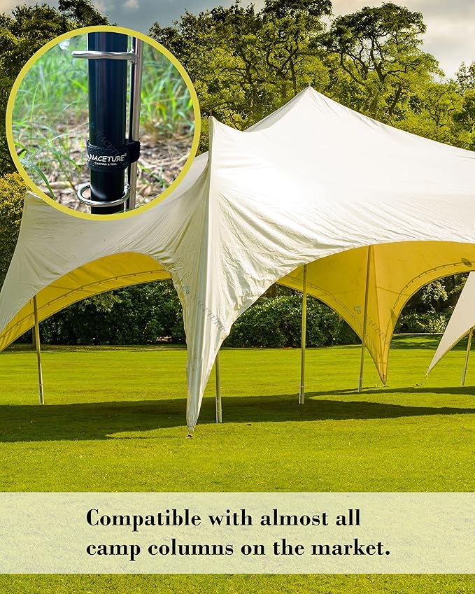 NACETURE Flag Pole Anchors 2 Pack - Grass Umbrella Anchors Stand - Heavy Duty Stainless Steel 304 Steel Pole Holder Ideal as Camping Tent Holder, Sand Auger, Telescoping Tarp Poles
