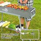 WILLBBQ Charcoal Grills Commercial Quality Portable Hibachi BBQ Lamb Skewer Folded Camping Barbecue Grill for Backyard Outdoor Cooking Use(31.6x10.3x5.1 inch) - The Perfect Gifts for Grill Lovers