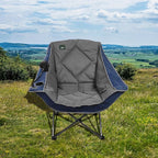 Northroad Oversized Foldable Camping Chair, Outdoor Padded Lawn Chair w/Cup Holder,Carry Bag for Beach, Hiking, and Picnics,Heavy-Duty 300-lbs Capacity, Purple