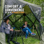 CLAM Pop Up Screen Tent, Outdoor Camping Gazebo Canopy, Traveler, 6' x 6', Green