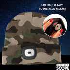 Classic Rechargeable LED Warm Knit Beanie Head Light Hat Headlamp for Outdoor Activities