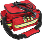 Lightning X Mid-Sized First Responder EMT Bag | LXMB25 | Fully Stocked w/ 240+ First Aid, EMS & Trauma Supplies - RED