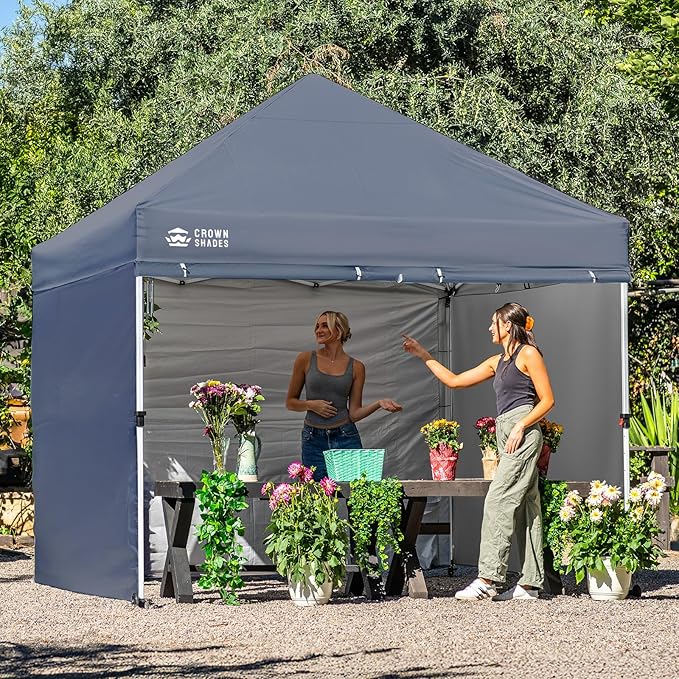 CROWN SHADES 8x8 Canopy Sidewalls (4pck) - Replacement Walls for 8x8 Gazebo, Event Shelter Accessories - Gray