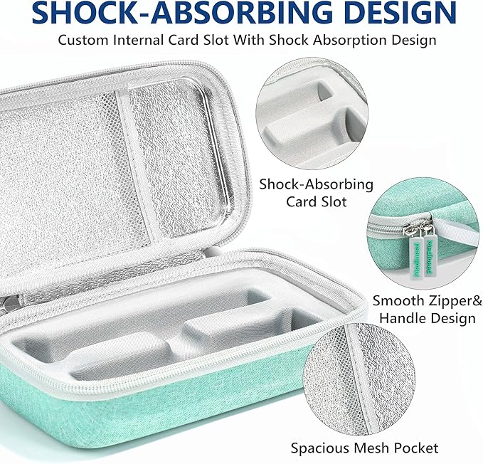 Portable Insulated Cooler Travel Case Fits 2 Zepbound or Mounjaro Injector Pens, Tirzepatide Travel Case TSA Approved with 2PCS Reusable Ice Packs, EVA Medicine Organizer for Daily Use (Green,Big)
