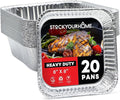 Stock Your Home Aluminum Pans 8x8 Disposable Foil Pans (20 Pack) - 8 Inch Square Pans - Tin Foil Pans Great for Cooking, Heating, Storing, Prepping Food