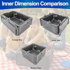Collapsible Iceless Cooler Foam Chill Chest Box - Insulated, Foldable, Portable, Lightweight, Iceless & Waterproof - Medium Black