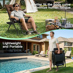 Amopatio Oversized Zero Gravity Chair, 33''W Reclining Camping Lounge Chair Upgraded Lock and Footrest, Cup Holder, Removable Cushion & Headrest Folding Patio Recliner for Relexing