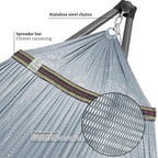 Tranquillo Combo x2 Hammocks with Stand for Outside & Tree Straps, Heavy Duty Hammock with Stand 600lbs for Indoor Outdoor Patio Backyard, x2 Hammocks for 2 Person (Combo - Grey, Medium)