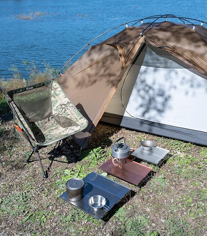 iClimb Mini Solo Folding Table Ultralight Compact for Backpacking Camping Hiking Beach Picnic (Silver, Mini)