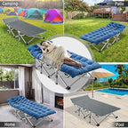 ABORON Heavy-Duty Folding Guest Bed for Adults, 500lb Capacity, Portable Extra Cot with 1215D Double Layer, Ideal for Indoor Guest Stays & Temporary Home Use