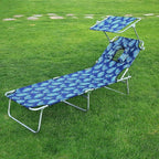 Portable Folding Bed for Adults with Neck Strap Metal Canvas Fold Up Bed with Sunshade Cots for Camping with Handles Load Bearing 160kg for Guest, Travel, Vacation, Camping(Green)