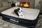 AirBedz by Pittman Outdoors Air Mattress - Indoor Outdoor with Built-in Air Pump, Queen Size, 20" Tall, Wave Beam Pattern, Carry Bag and Repair Kit Included
