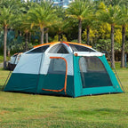 KTT Extra Large Tent 10-12-14 Person(Style-B),Family Cabin Tents,2 Rooms,3 Doors and 3 Windows with Mesh,Straight Wall,Waterproof,Double Layer,Big Tent for Outdoor,Picnic,Camping,Family Gathering