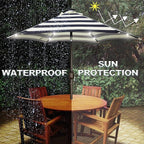 Blissun 7.5 ft Solar Umbrella, 18 LED Lighted Patio Umbrella, Table Market Umbrella