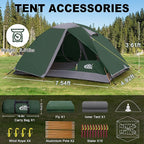 2 Person Backpacking Tent, Waterproof Windproof Two Person Tent, Lightweight Easy Setup 2 Man Tent for Camping Hiking Cycling