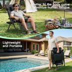 Amopatio Oversized Zero Gravity Chair, Reclining Camping Lounge Chair Upgraded Lock and Footrest, Cup Holder, Removable Cushion & Headrest Folding Patio Recliner for Indoor Outdoor