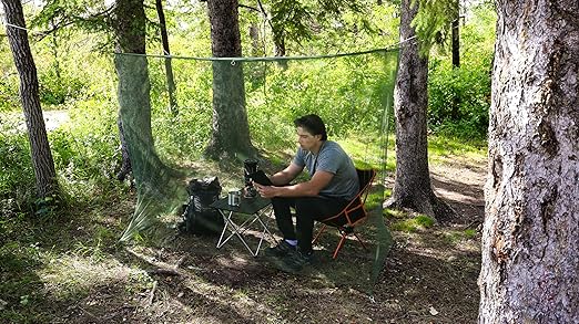 Coghlan's Rectangular Mosquito Net – Lightweight Mesh Canopy for Camping, Travel, and Outdoor Use – Includes Tie Loops, Carry Bag, Twine, Hooks, Anchors, Nails – Green, 78" x 32" x 59"