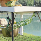 Outsunny Folding Fish Cleaning Table, Portable Camping Sink Station with Faucet, Drainage Hose, Sprayer, Grid Rack and Knife Groove, Outdoor Fillet Table for Picnic Beach Patio, White