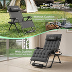 Amopatio Oversized Zero Gravity Chair, 29in Reclining Camping Lounge Chair Upgraded Lock and Footrest, Folding Patio Recliner with Cup Holder, Removable Cushion & Headrest