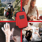 Thrive Mini First Aid Kit - Compact Travel Essentials Pack - Waterproof Camping Essentials Set - Portable Car First Aid Kit & Hiking Supplies Pouch - 66-Piece Set, Red Shell Case