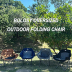 2 Pack Oversized Camping Chairs for Adults Heavy Duty Padded Outdoor Folding Lawn Chair XL Camp Chair for Outside Sports Beach Fishing Garden Supports 500lbs, Brown