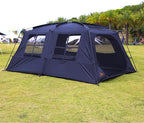 KTT Extra Large Tent 12 Person(A),Awning Family Cabin Tents,2 Rooms,4 Doors and 4 Windows with Mesh,Straight Wall,Waterproof,Double Layer,Big Tent for Outdoor,Picnic,Camping,Family Gathering。